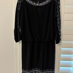 White House Black Market Dress, Size S, Black with Navy Blue Dress